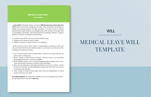 Medical Leave Will Template