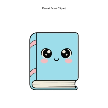 Free Kawaii Book Vector Clipart (PNG, SVG) to Edit Online