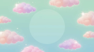 Free Soft Mint Gradient with Cloud and Sparkle Motifs Aesthetic Background Template to Edit Online
