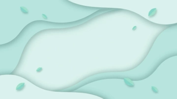 Free Pale Aqua Wave with Floating Leaf Elements Aesthetic Background Template to Edit Online