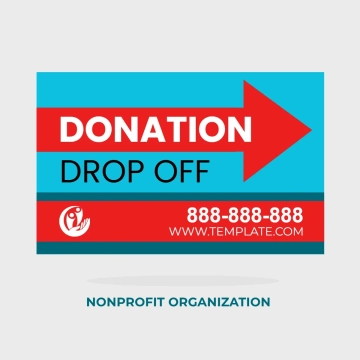 Free Nonprofit Organization Donation Sign Clip Art Template to Edit Online
