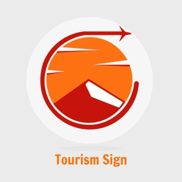 Free Tourism Red Sign Clip Art Template to Edit Online