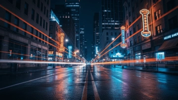 Free City Street Light Trails Photography Background Template to Edit Online