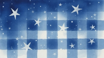 Free Whimsical Stars Checkered Blue Background Template to Edit Online