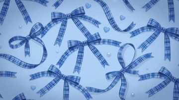 Free Coquette Ribbon Blue Background Template to Edit Online