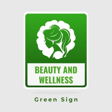 Free Beauty And Wellness Green Sign Clip Art Template to Edit Online