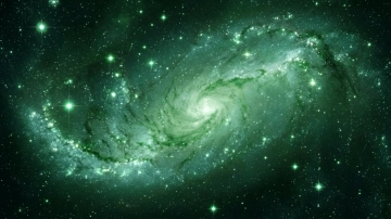 Free Galaxy Green Background Template to Edit Online