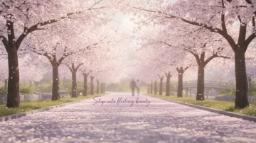 Free Cherry Blossom Pathway Photography Background Template to Edit Online