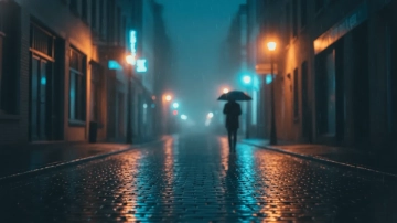 Free Rainy Alleyway Urban Photography Background Template to Edit Online