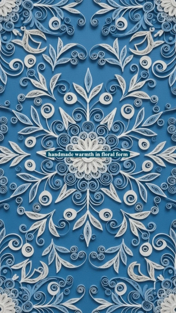 Free Quilted Paper Flower Blue Background Template to Edit Online