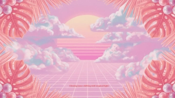 Free Iridescent Pearl Tropical Glow Pink Background Template to Edit Online