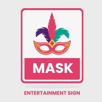 Free Entertainment Mask Sign Clip Art Template to Edit Online