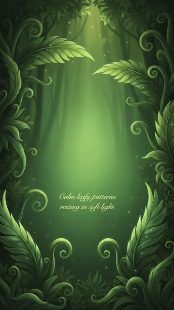 Free Soft Tropical Leaf Gingham Green Background Template to Edit Online