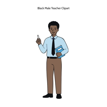Free Black Male Teacher Vector Clipart (PNG, SVG) to Edit Online