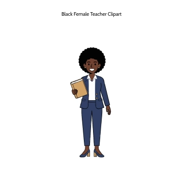 Free Black Female Teacher Vector Clipart (PNG, SVG) to Edit Online