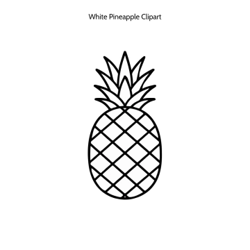 Free White Pineapple Outline Vector Clipart (PNG, SVG) to Edit Online