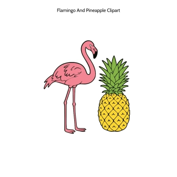 Free Flamingo and Pineapple Vector Clipart (PNG, SVG) to Edit Online
