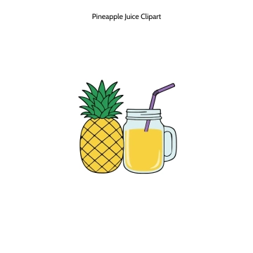 Free Pineapple Juice Vector Clipart (PNG, SVG) to Edit Online