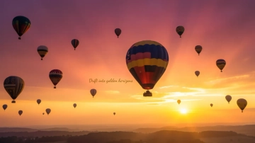Free Sunset Hot Air Balloon Photography Background Template to Edit Online