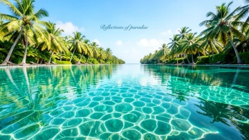 Free Tropical Lagoon Reflection Photography Background Template to Edit Online