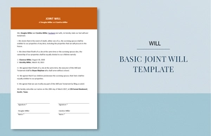 Basic Joint Will Template