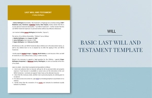 Basic Last Will and Testament Template