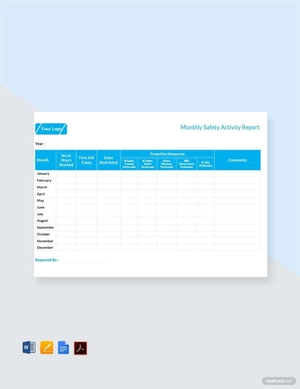 Monthly Safety Activity Report Template