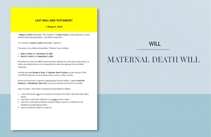 Maternal Death Will Template