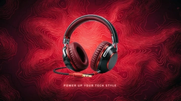 Free Topo Neon Red Background Template to Edit Online