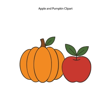 Free Apple and Pumpkin Vector Clipart (PNG, SVG) to Edit Online