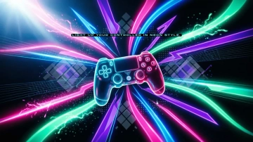 Free Neon Glow Gaming Background Template to Edit Online