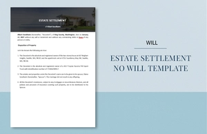 Estate Settlement No Will Template