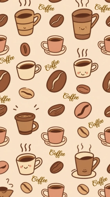 Free Coffee Pattern Mobile Background Template to Edit Online