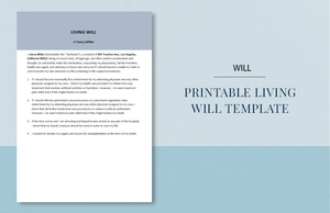 Printable Living Will Template