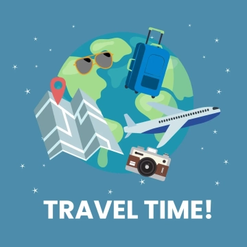Free Travel Time Clip Art Template to Edit Online