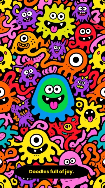 Free Colorful Doodle Iphone Background Template to Edit Online
