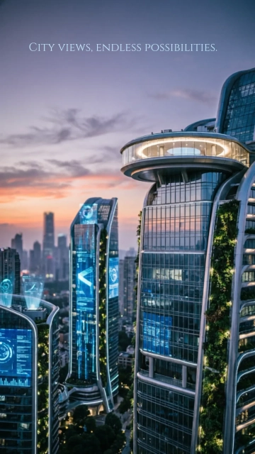 Free Skyscraper Zoom Background Template to Edit Online