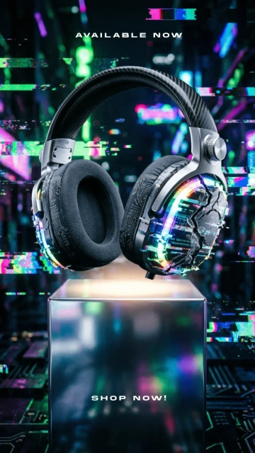 Free Glitch Effect Gaming Background Template to Edit Online