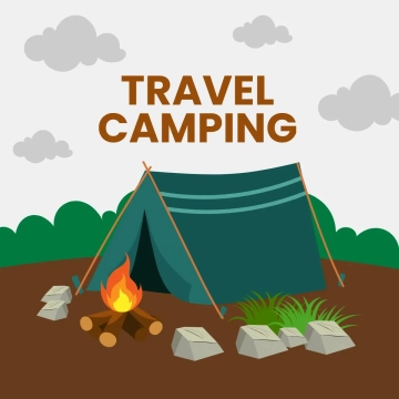 Free Travel Camping Clip Art Template to Edit Online