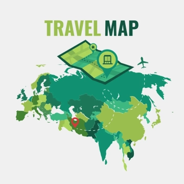 Free Travel Map Clip Art Template to Edit Online