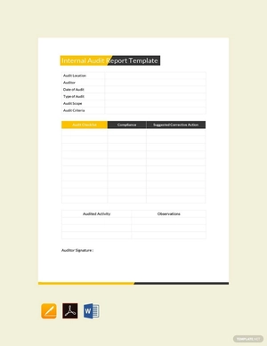 Internal Audit Report Template