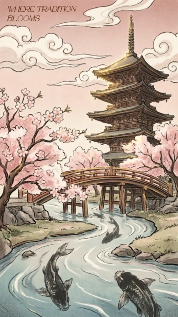 Free Japanese Vintage Iphone Background Template to Edit Online