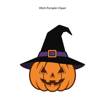 Free Witch Pumpkin Vector Clipart (PNG, SVG) to Edit Online