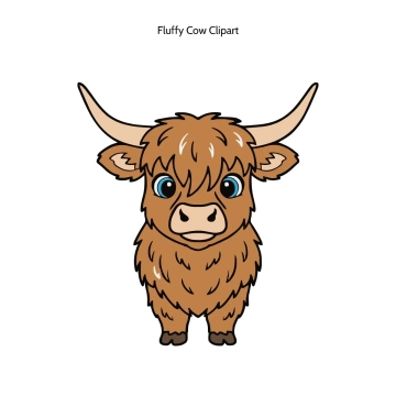 Free Fluffy Cow Vector Clipart (PNG, SVG) to Edit Online