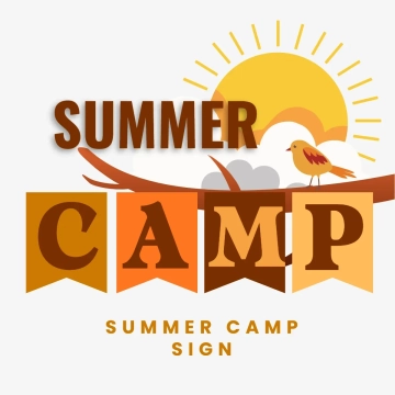 Free Summer Camp Sign Clip Art Template to Edit Online