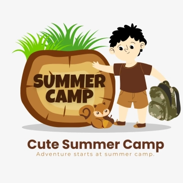 Free Cute Summer Camp Clip Art Template to Edit Online