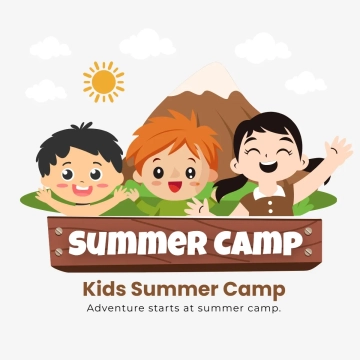 Free Kids Summer Camp Clip Art Template to Edit Online