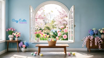 Free Easter Google Meet Background Template to Edit Online