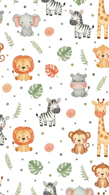 Free Cute Animal Pattern Background Template to Edit Online