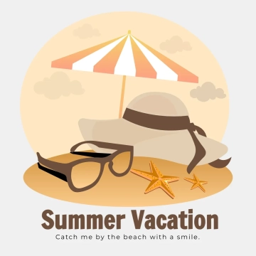 Free Summer Vacation Design Clip Art Template to Edit Online